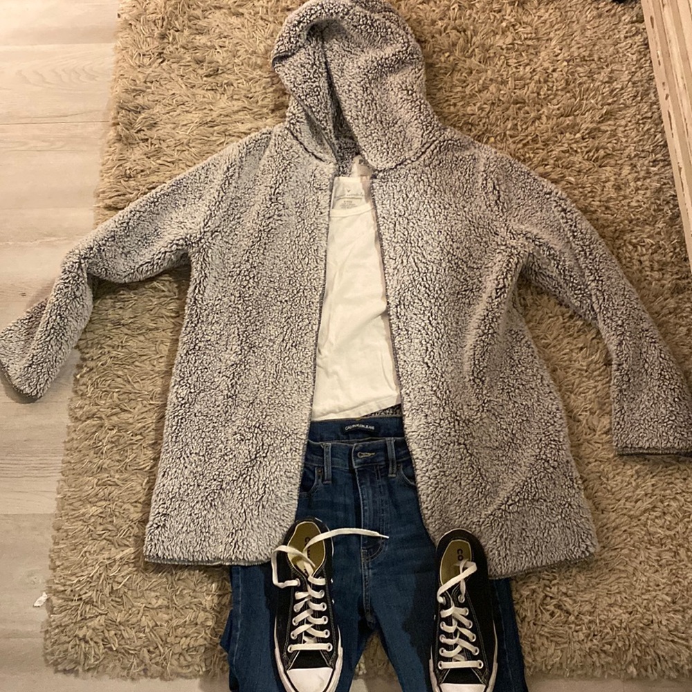 Victoria Secrets teddy open cardigan